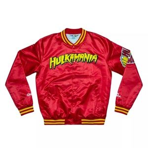 WWF WWE Chalk Line Hulk Hogan HULKAMANIA Satin Jacket SMALL